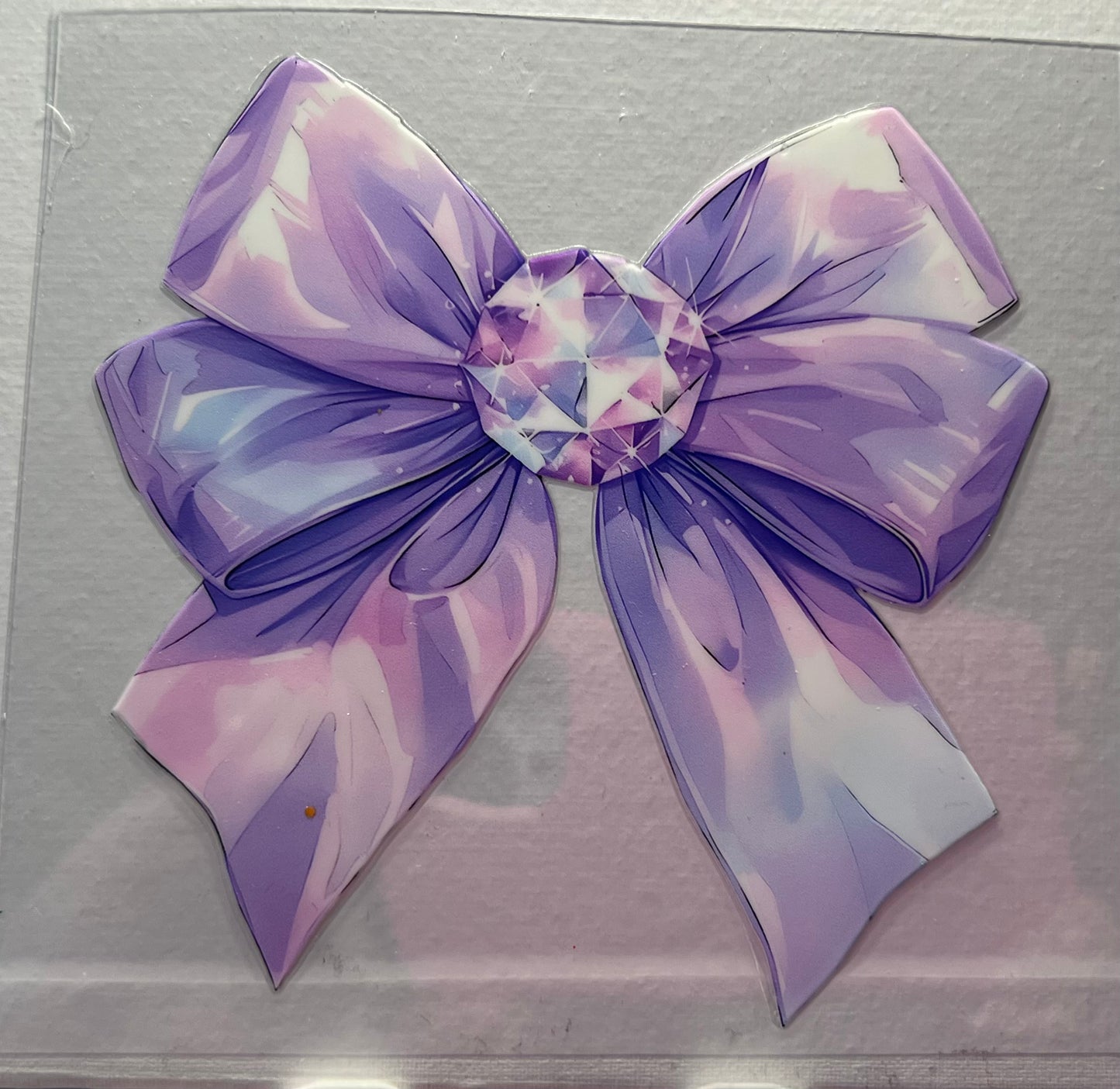 16oz UV DTF Wraps for Children's Drink Bottles or Snow Globes - Purple Diamond Bow