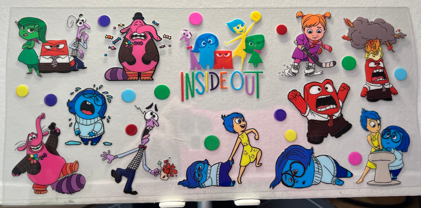 16oz UV DTF Wraps for Children's Drink Bottles or Snow Globes - Inside Out All Characters