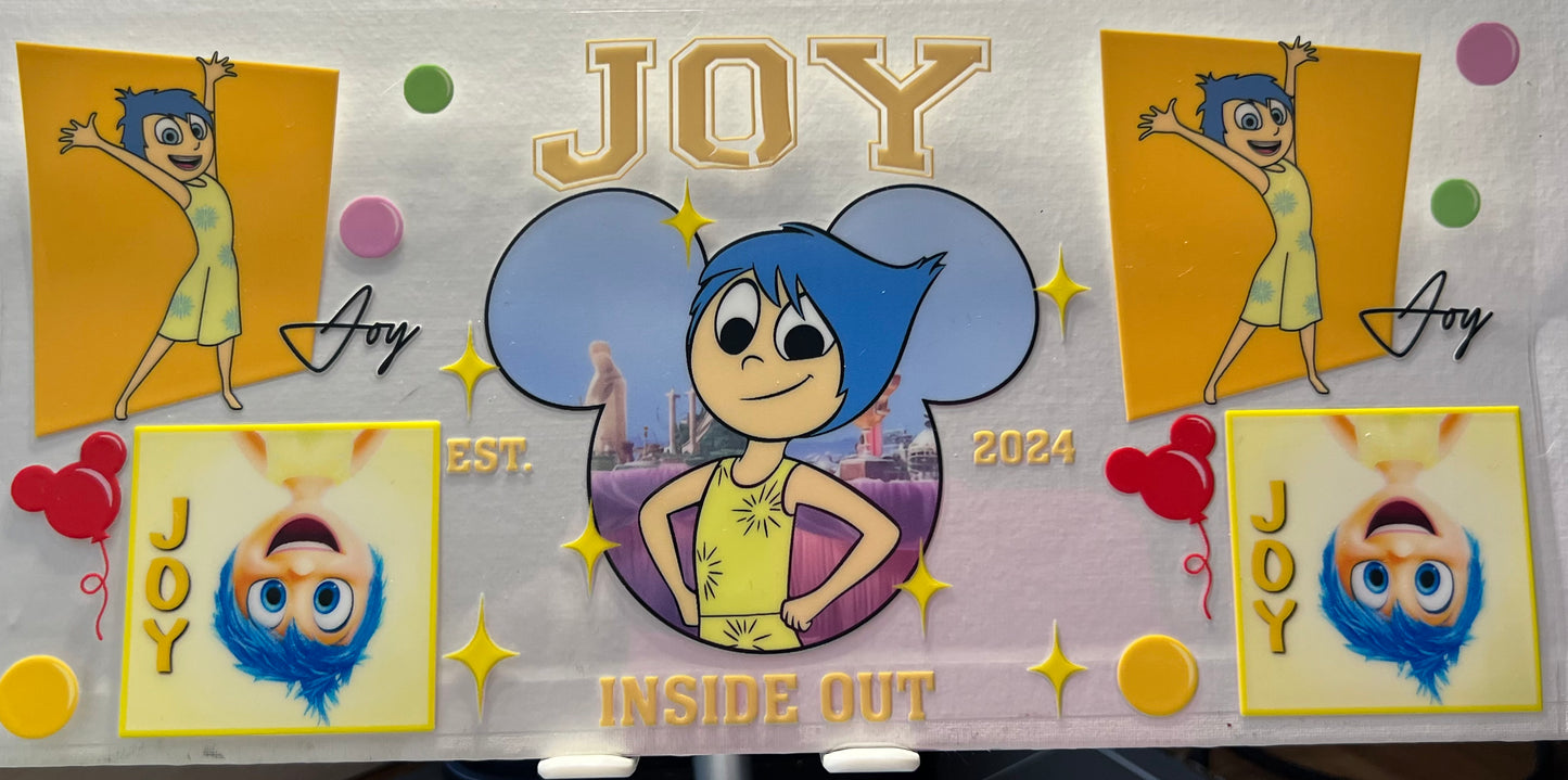 16oz UV DTF Wraps for Children's Drink Bottles or Snow Globes - Inside Out - Joy