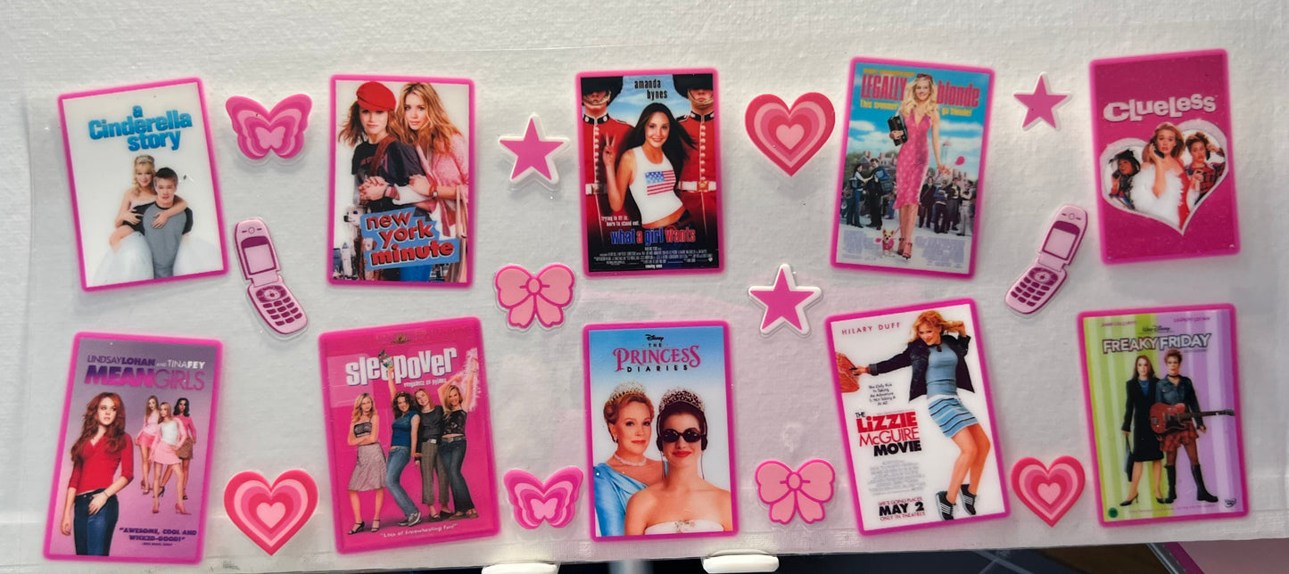 16oz UV DTF Wraps for Children's Drink Bottles or Snow Globes - Girl's Movies