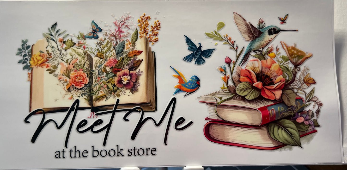 16oz UV DTF Wraps for Children's Drink Bottles or Snow Globes - Meet Me at the Book Shop