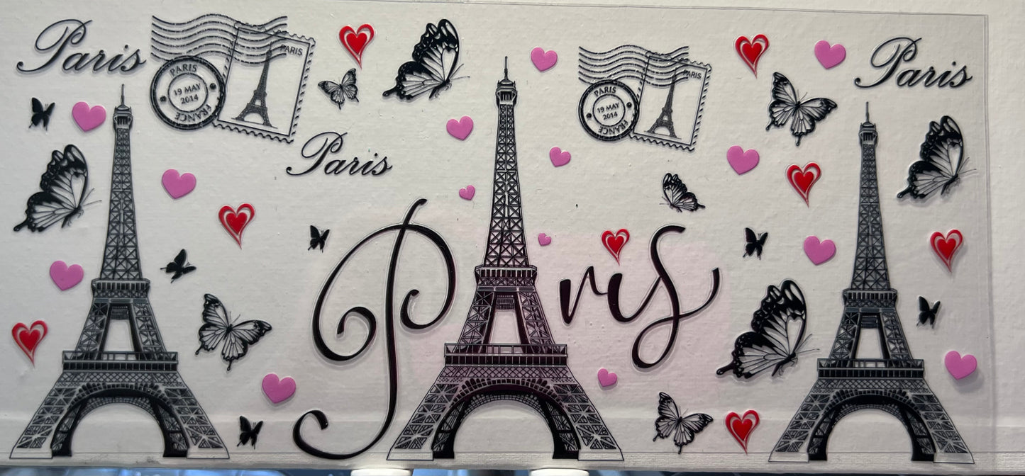 16oz UV DTF Wraps for Children's Drink Bottles or Snow Globes -Paris