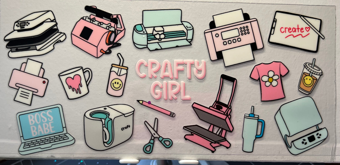 16oz UV DTF Wraps for Children's Drink Bottles or Snow Globes - Crafty Girl