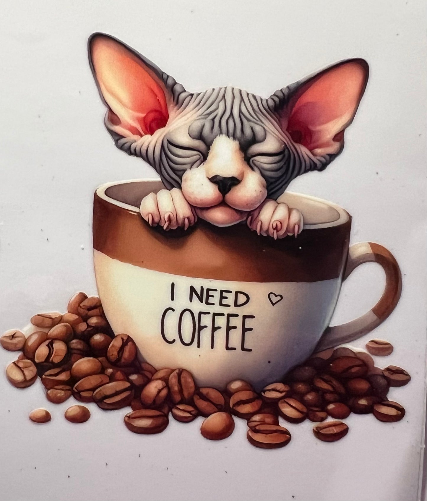 16oz UV DTF Wraps for Children's Drink Bottles or Snow Globes - Coffee Cats - choose one