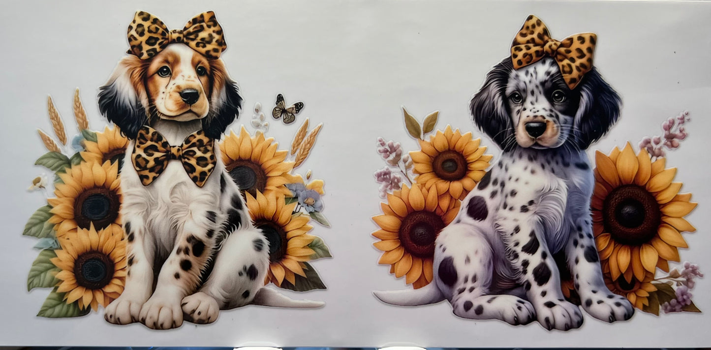 16oz UV DTF Wraps for Children's Drink Bottles or Snow Globes - King Charles with sunflowers and bows