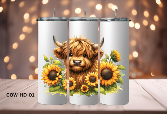 20oz (590mls) Tumbler - COW - COW-HD-01 SUNFLOWERS