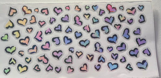 16oz UV DTF Wraps for Children's Drink Bottles or Snow Globes - Pastel Colours Mini Bows with black outline