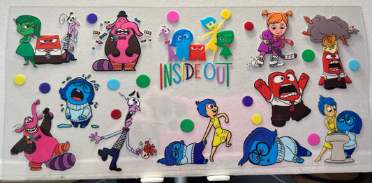 16oz UV DTF Wraps for Children's Drink Bottles or Snow Globes - Inside Out All Characters