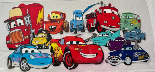 16oz UV DTF Wraps for Children's Drink Bottles or Snow Globes - Cars the movie - main characters