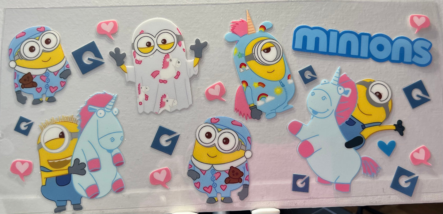 16oz UV DTF Wraps for Children's Drink Bottles or Snow Globes - Minions