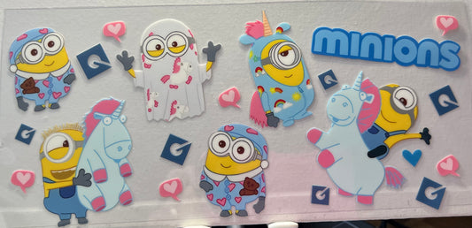 16oz UV DTF Wraps for Children's Drink Bottles or Snow Globes - Minions