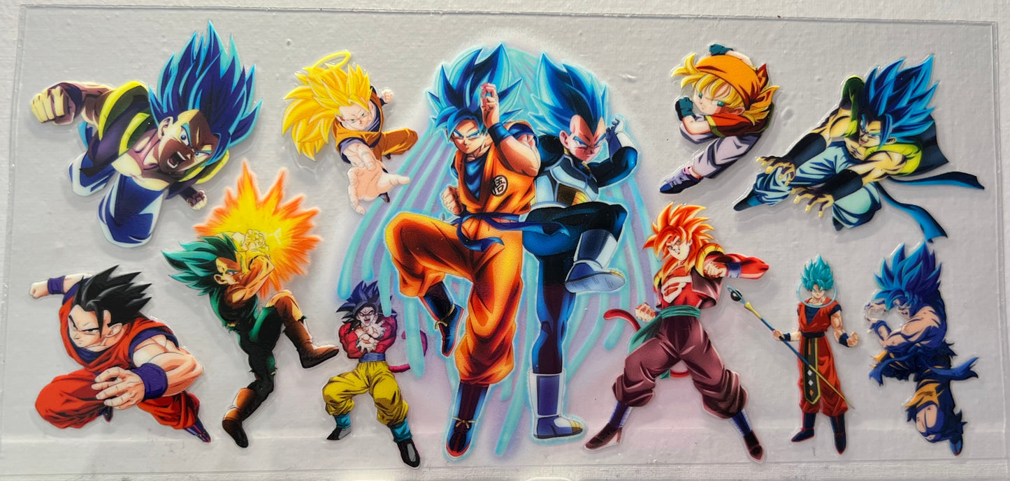 16oz UV DTF Wraps for Children's Drink Bottles or Snow Globes - Dragon Ball Z