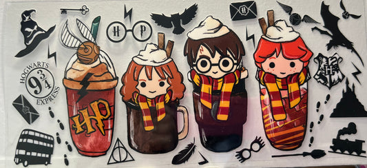 16oz UV DTF Wraps for Children's Drink Bottles or Snow Globes - Harry Potter - All in coffee cups