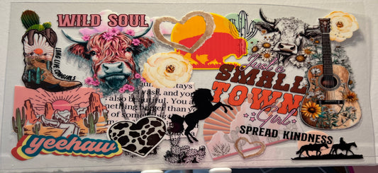 16oz UV DTF Wraps for Children's Drink Bottles or Snow Globes - Just a small own Western Styles