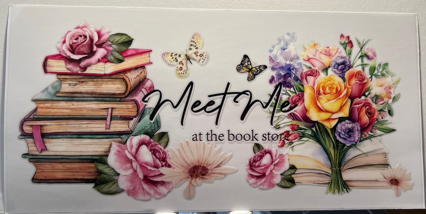 16oz UV DTF Wraps for Children's Drink Bottles or Snow Globes - Meet Me at the Book Shop