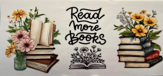 16oz UV DTF Wraps for Children's Drink Bottles or Snow Globes -Read More Books