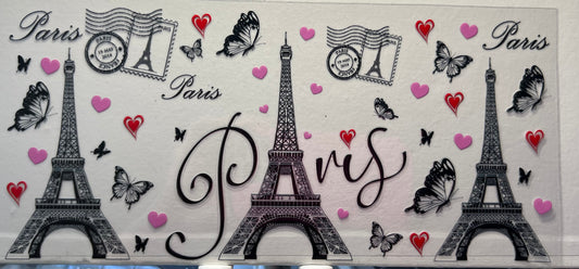 16oz UV DTF Wraps for Children's Drink Bottles or Snow Globes -Paris