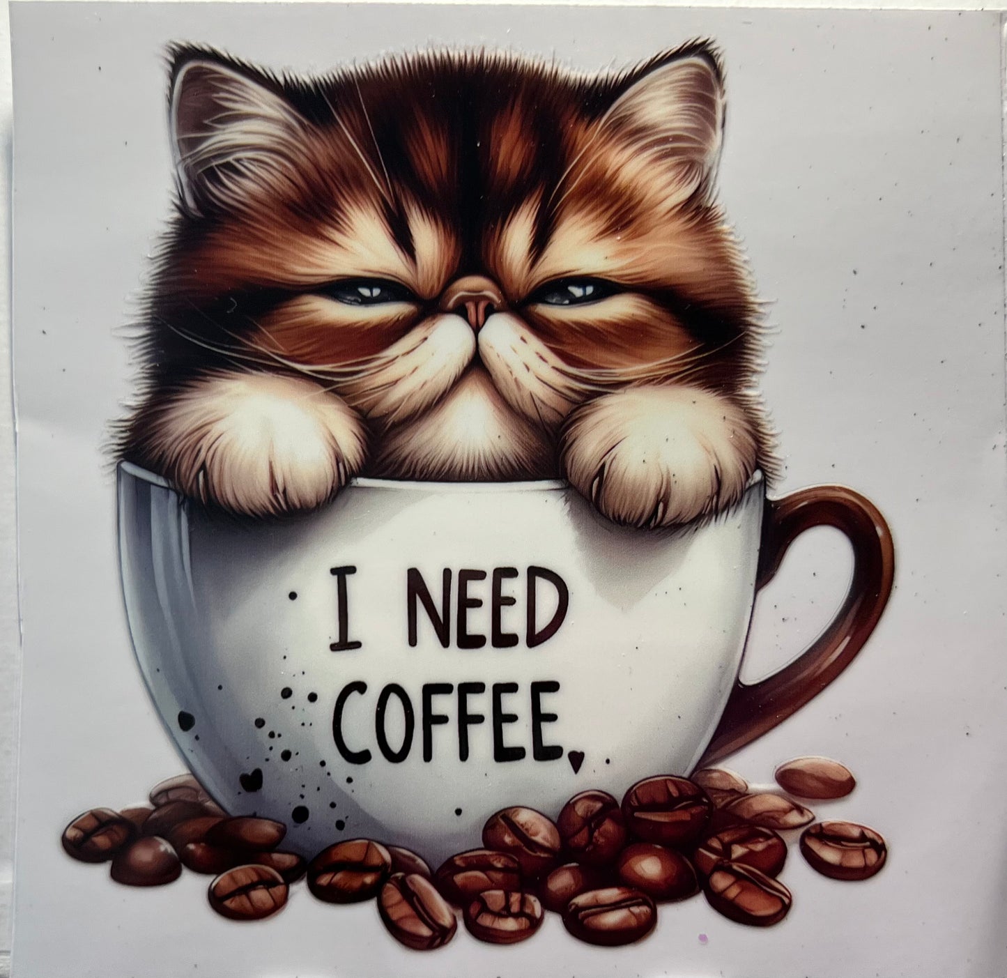 16oz UV DTF Wraps for Children's Drink Bottles or Snow Globes - Coffee Cats -  choose one