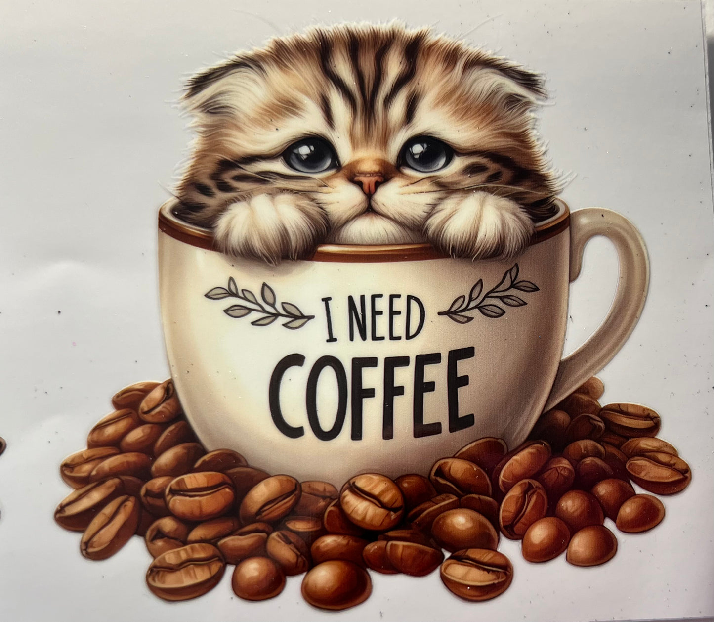 16oz UV DTF Wraps for Children's Drink Bottles or Snow Globes - Coffee Cats -  choose one