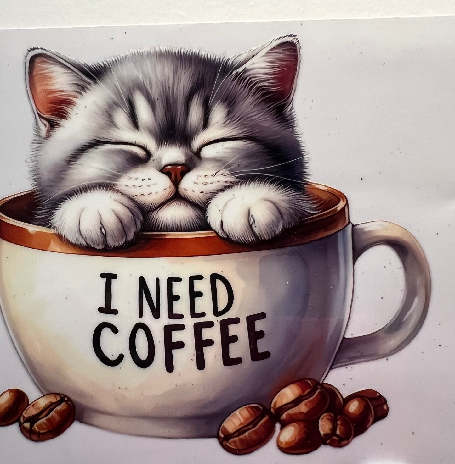 16oz UV DTF Wraps for Children's Drink Bottles or Snow Globes - Coffee Cats -  choose one