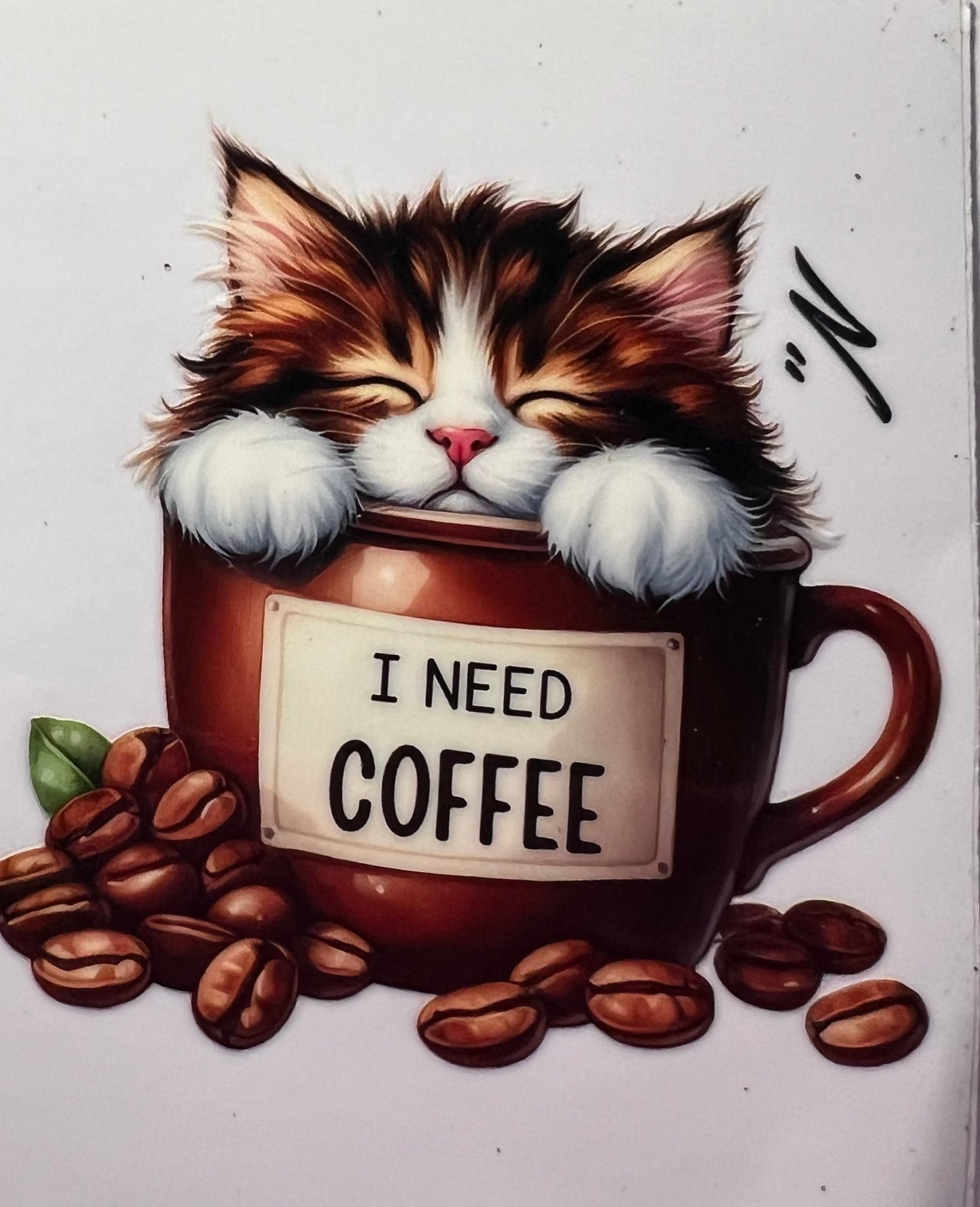 16oz UV DTF Wraps for Children's Drink Bottles or Snow Globes - Coffee Cats -  choose one