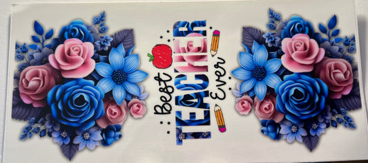 16oz UV DTF Wraps for Children's Drink Bottles or Snow Globes - Teacher