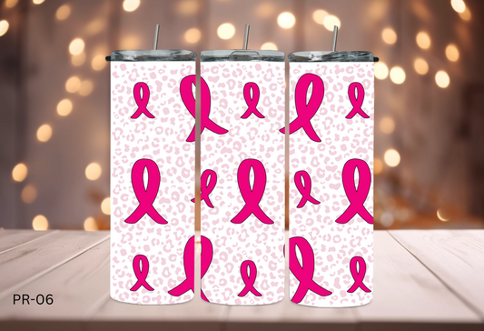 20oz Tumbler - Pink Ribbon Cancer - PR-06