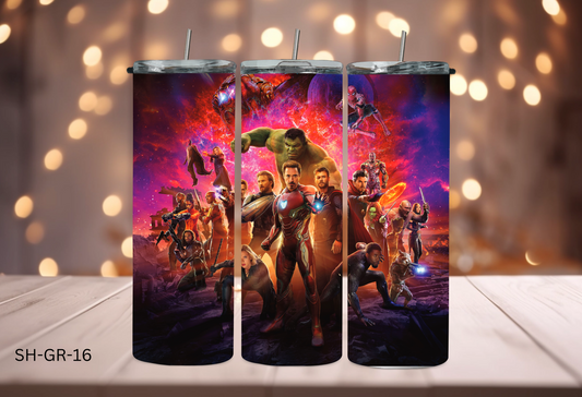 Superhero Groups 20oz Stainless Steel Double Insulated Tumbler with s/s straw SH-GR-16