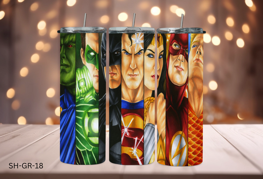 Superhero Groups 20oz Stainless Steel Double Insulated Tumbler with s/s straw SH-GR-18