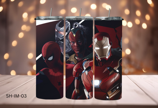 Superhero Groups 20oz Stainless Steel Double Insulated Tumbler with s/s straw SH-IM-03
