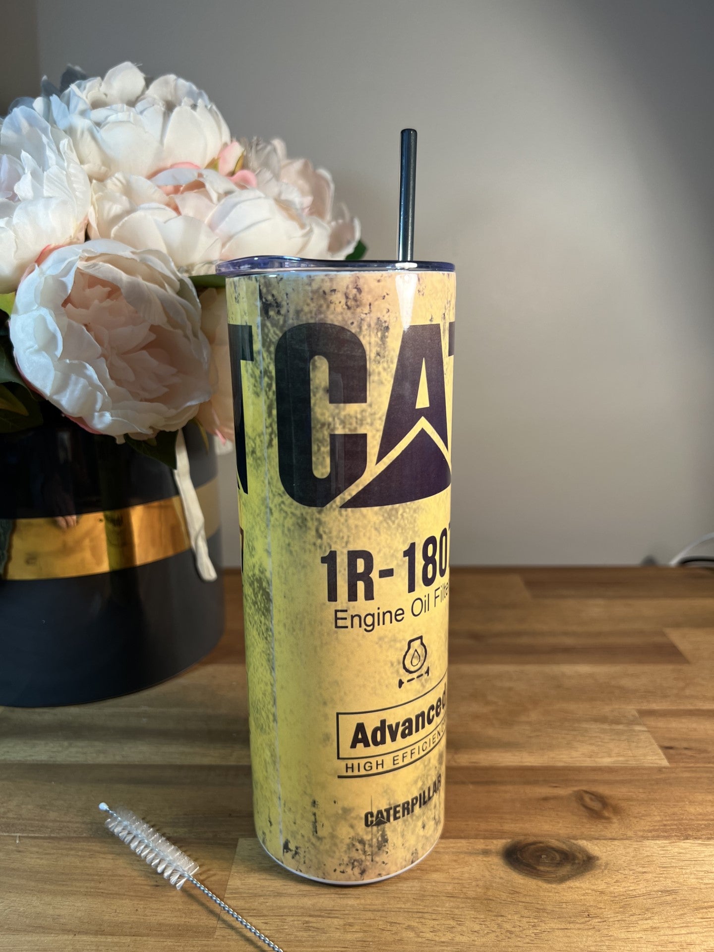 20oz (590mls) Tumbler - Yellow Caterpillar - JOB-CAT-01