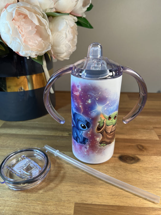 12oz Sippy Cup - Grogu and Stitch